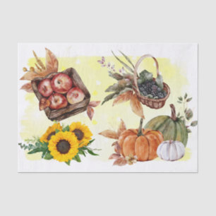 Autumn Sunflowers Thanksgiving Pumpkin Harvest Tissue Paper