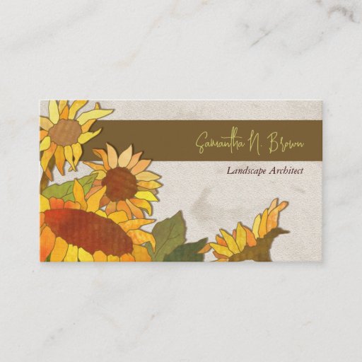 Customizable Modern Sunflowers Business Cards