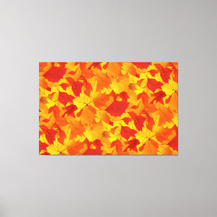 Autumn sunny shiny leaves design canvas print