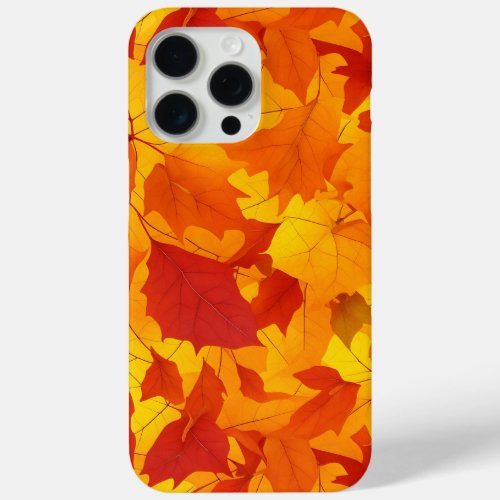 Autumn sunny shiny leaves design iPhone 15 pro max case