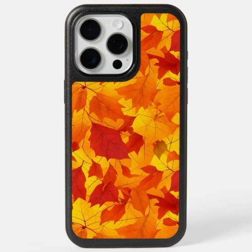 Autumn sunny shiny leaves design iPhone 15 pro max case