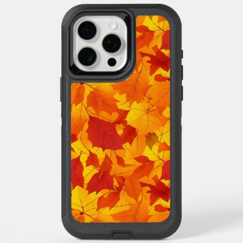 Autumn sunny shiny leaves design iPhone 15 pro max case