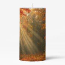 Autumn Sunrays Inspirational Pillar Candle