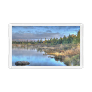 Autumn Sunrise at Moosehead Lake Maine Acrylic Tray