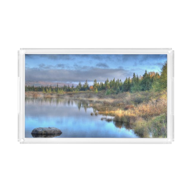 Autumn Sunrise at Moosehead Lake Maine Acrylic Tray (Front)