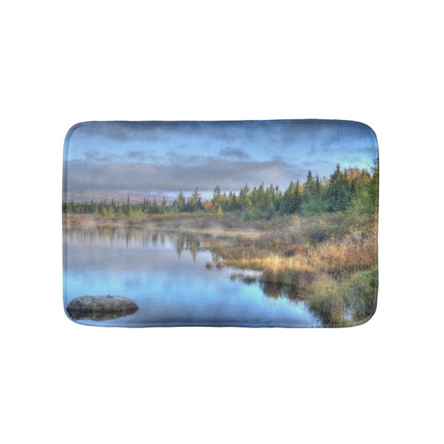 Autumn Sunrise at Moosehead Lake Maine Bath Mat (Front)