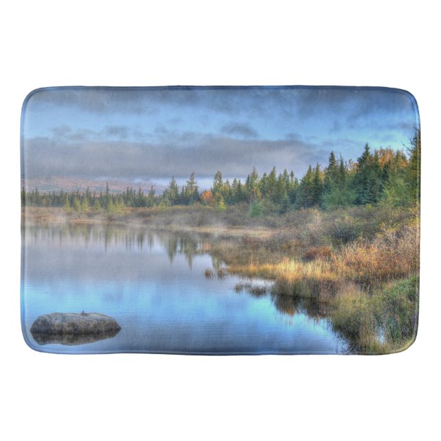 Autumn Sunrise at Moosehead Lake Maine Bathroom Mat (Front)