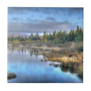 Autumn Sunrise at Moosehead Lake Maine Ceramic Tile