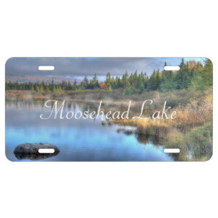 Autumn Sunrise at Moosehead Lake Maine License Plate