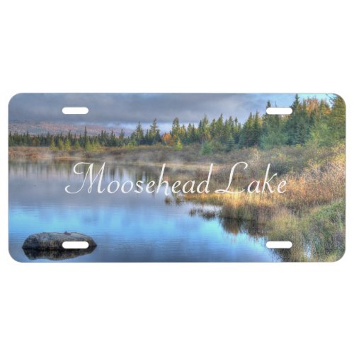 Autumn Sunrise at Moosehead Lake Maine License Plate