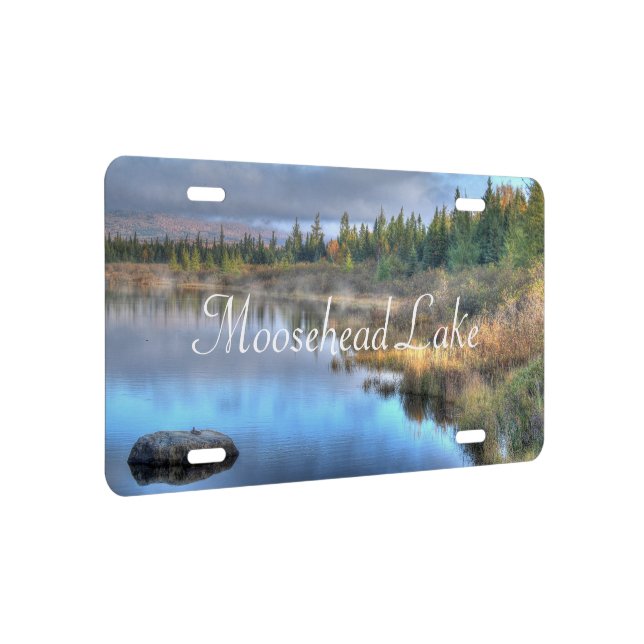 シェリー Autumn Sunrise at Moosehead Lake Maine License Plate | Zazzle