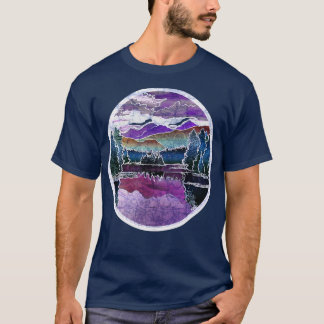 Autumn Sunset Adirondack Mountains Lake fall leave T-Shirt