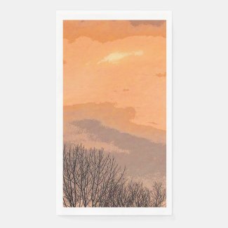 Autumn Sunset and Bare Trees  Paper Guest Towel