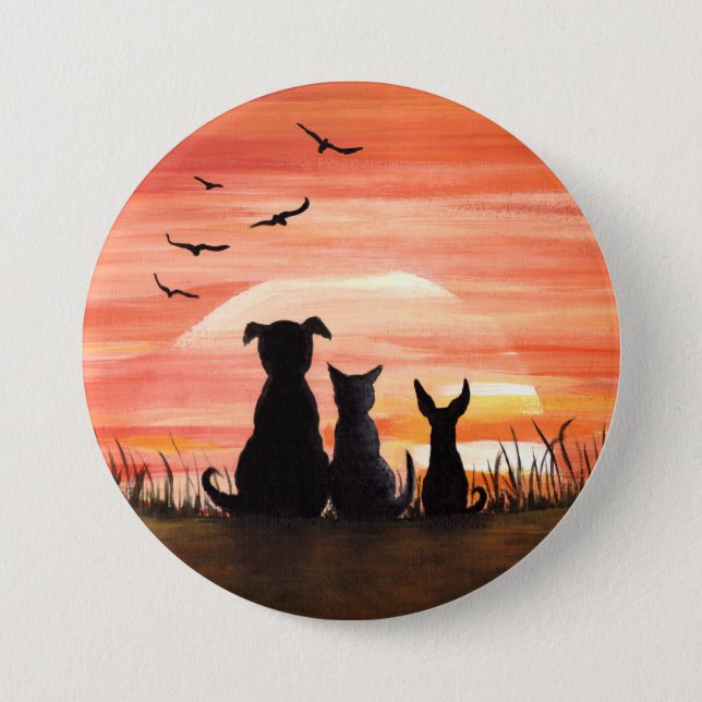 Autumn Sunset Artwork Button (Front)