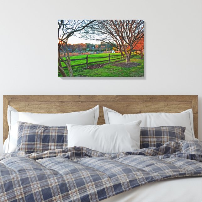 Autumn Sunset by Shirley Taylor Canvas Print (Insitu(Bedroom))