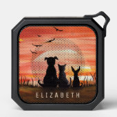 Autumn Sunset Dog and Cat Personalized Bluetooth Speaker (Front)