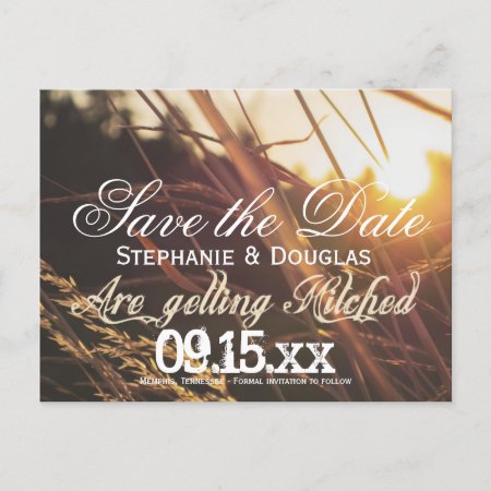 Autumn Sunset Fall Save The Date Postcards