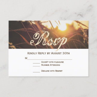 Autumn Sunset Fall Wedding RSVP Cards