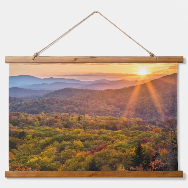 Autumn Sunset from Beacon Heights Hanging Tapestry (Front)