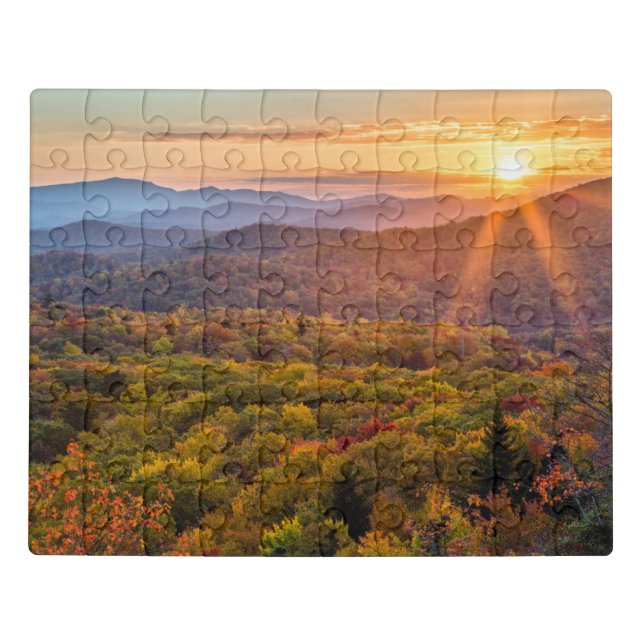 Autumn Sunset from Beacon Heights Jigsaw Puzzle (Puzzle Horizontal)