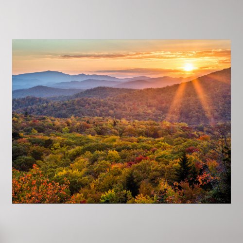 Autumn Sunset from Beacon Heights Poster
