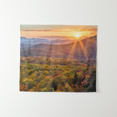 Autumn Sunset from Beacon Heights Tapestry