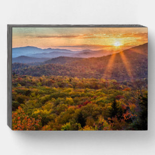 Autumn Sunset from Beacon Heights Wooden Box Sign