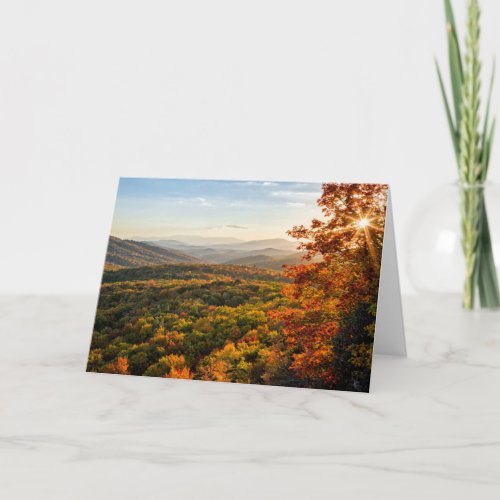 Autumn Sunset  North Carolina Card