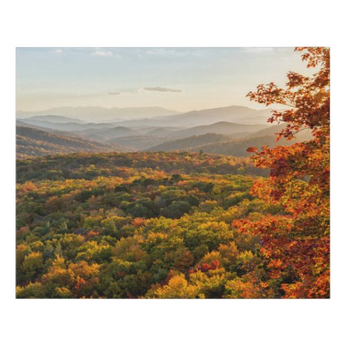 Autumn Sunset  North Carolina Faux Canvas Print