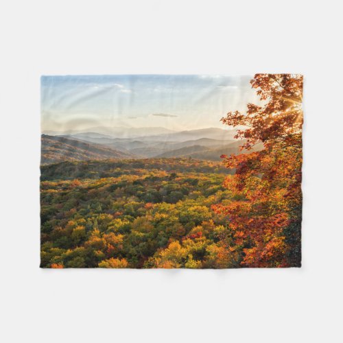 Autumn Sunset  North Carolina Fleece Blanket