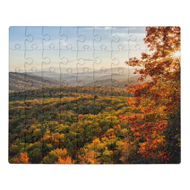 Autumn Sunset | North Carolina Jigsaw Puzzle (Puzzle Horizontal)