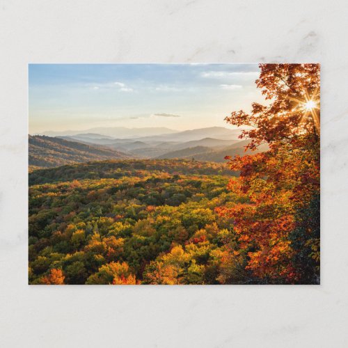 Autumn Sunset  North Carolina Postcard