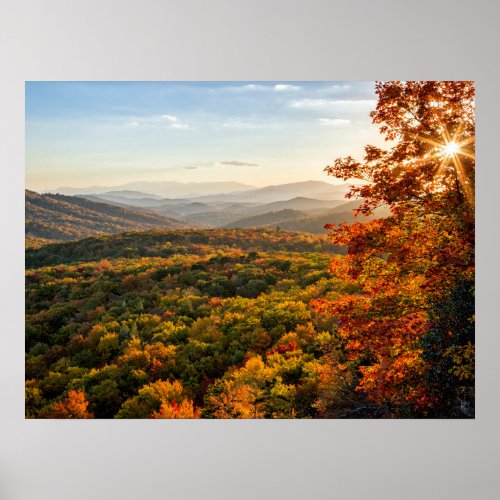 Autumn Sunset  North Carolina Poster