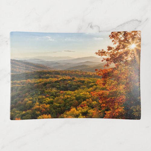 Autumn Sunset  North Carolina Trinket Tray