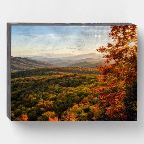 Autumn Sunset  North Carolina Wooden Box Sign