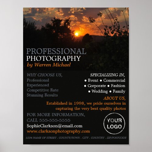 Autumn Sunset Photography Photographer Hire Poster