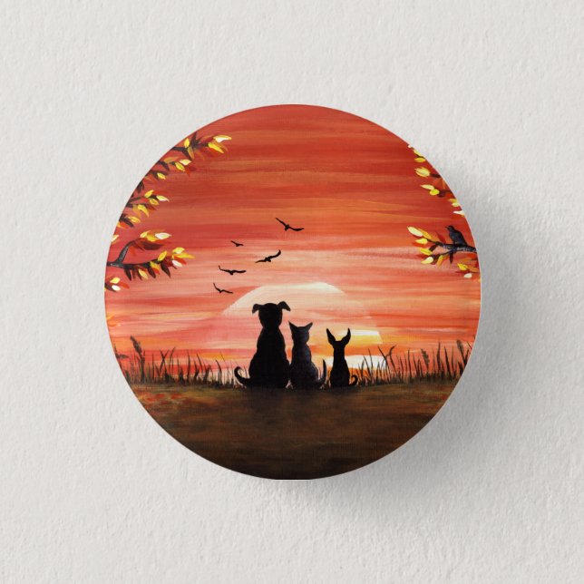 Autumn Sunset Pinback Button (Front)