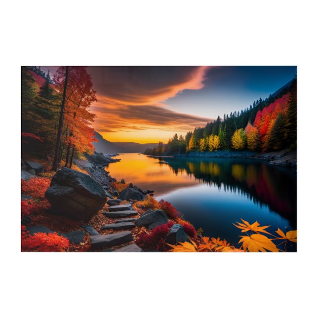 Autumn Sunset Premium Photo  Acrylic Print (Front)