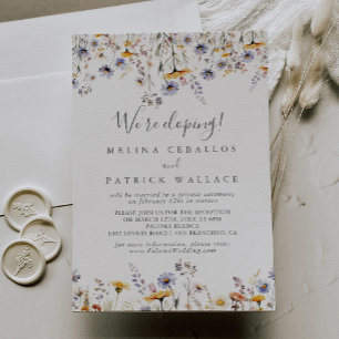 Autumn Sunshine Wildflower Elopement Reception Invitation