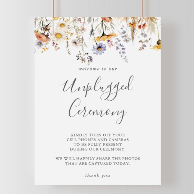 Autumn Sunshine Wildflower Unplugged Ceremony Sign (Creator Uploaded)