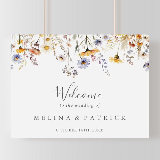 Autumn Sunshine Wildflower Wedding Welcome  Poster (Creator Uploaded)