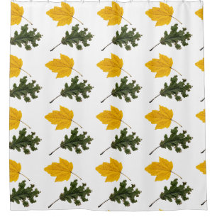 Autumn Symmetry Leaf Pattern Shower Curtain