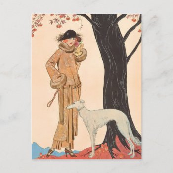 Autumn Symphony By George Barbier Postcard by FalconsEye at Zazzle