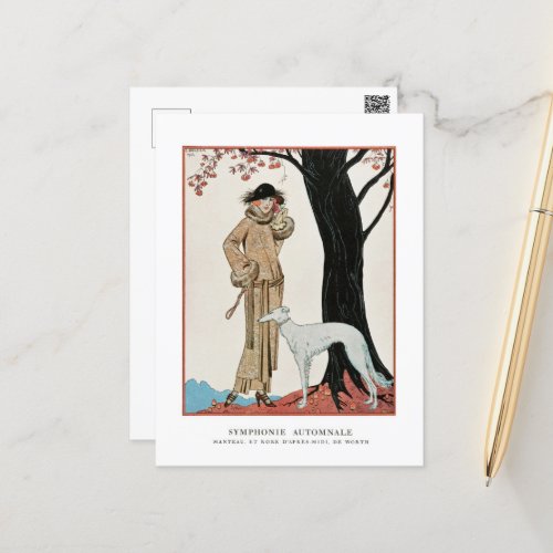 Autumn Symphony_Fashion illustration by G Barbier Holiday Postcard