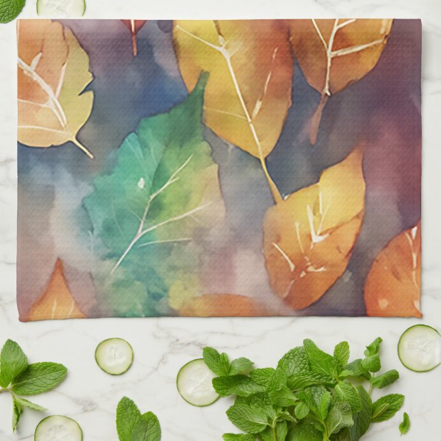 Autumn Symphony of Colors Kitchen Towel (Folded)