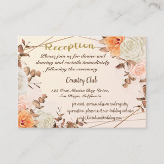 Autumn Symphony Wedding Reception Insert Card