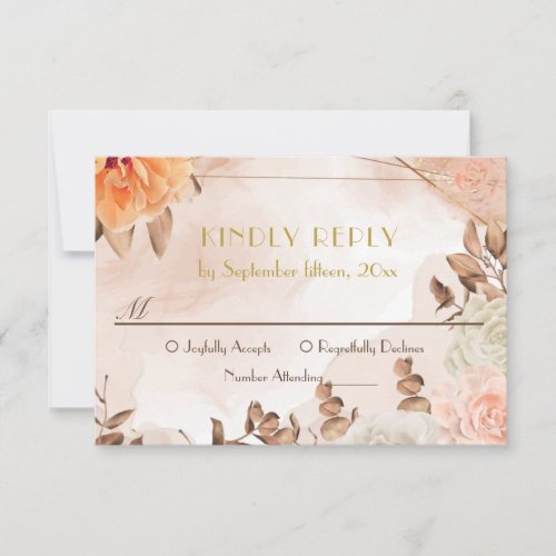 Autumn Symphony Wedding RSVP Card