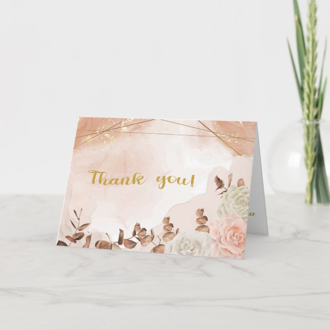 Autumn Symphony Wedding Thank You Card (Front)