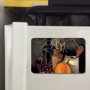 Autumn Table Decor Pumpkin, Fruit, Drink Flexible Magnet