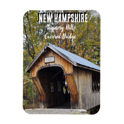 Autumn tannery hill covered bridge NH Magnet
